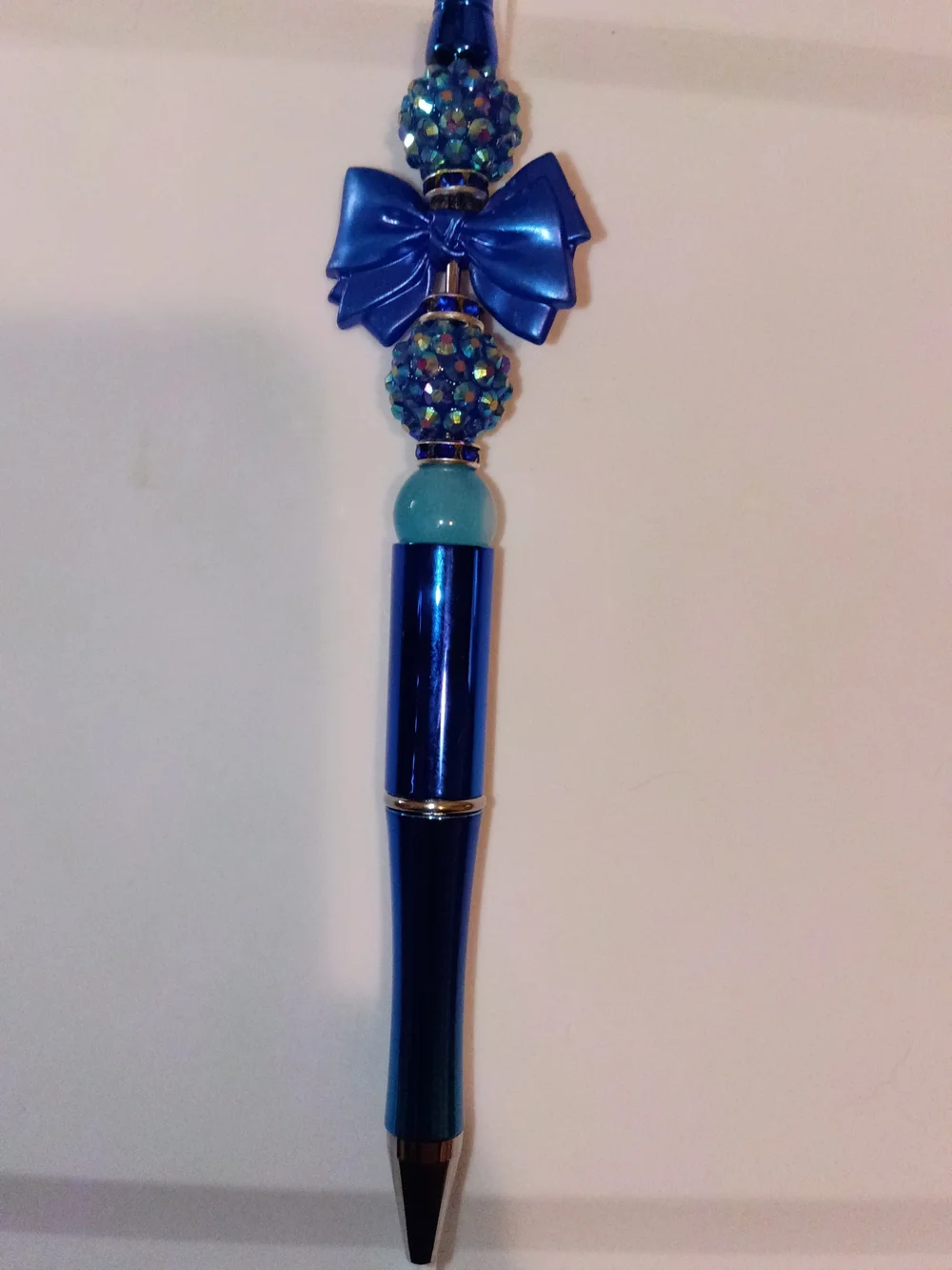 Blue Decorative Bow Crystal Pen - Unbranded